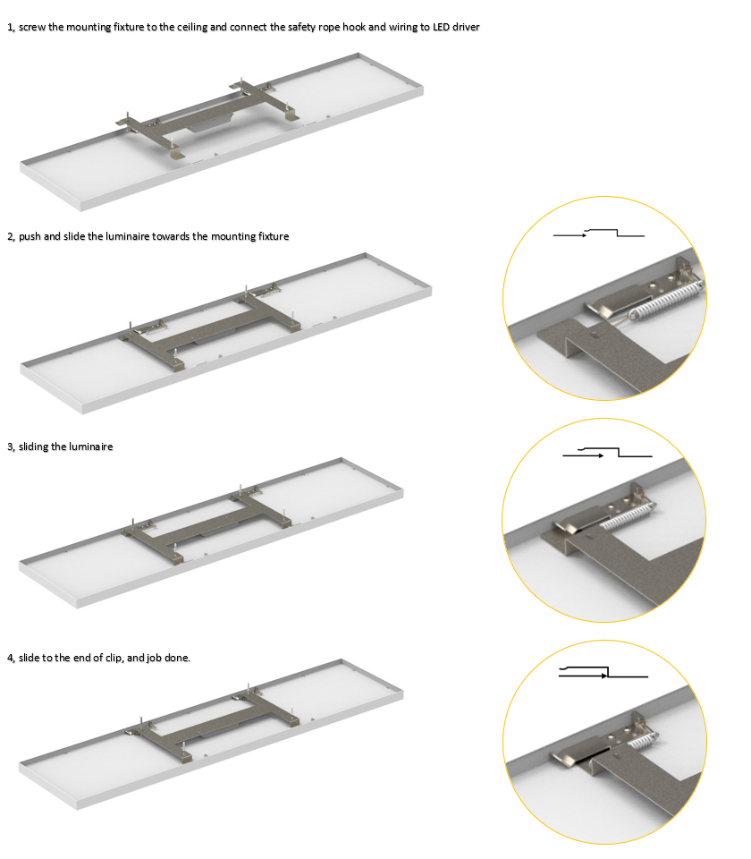 Libra surface mounted luminaire installation steps