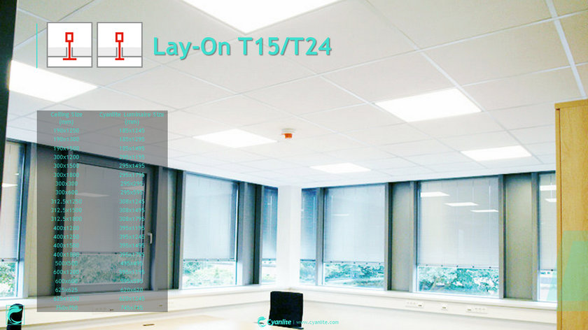 Cyanlite sidelight LED panel light for layon ceiling