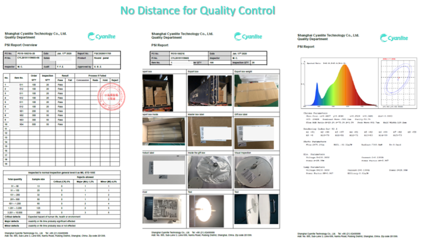 Cyanlite Pre-shipment Inspection (PSI) Report