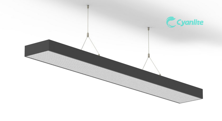 Cyanlite black housing LED suspended light direct and indirect light ...
