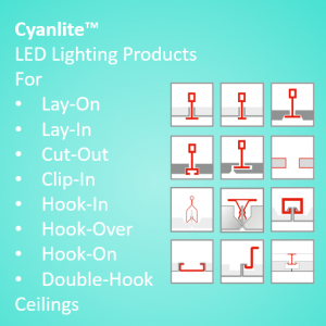 Cyanlite LED panel for different ceilings Overview